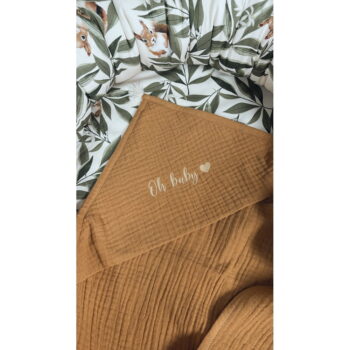 Hnedá mušelínová detská osuška s kapucňou 85x85 cm Muslin – Malomi Kids – Obrázok 4