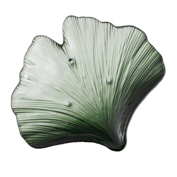 Sklenená dekoratívna tácka 16x17 cm Gingko – Ixia - Image 2