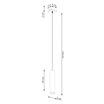Krémové závesné svietidlo ø 8 cm Castro – Nice Lamps - Image 2