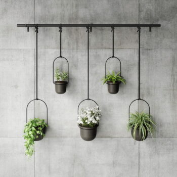 Plastový obal na kvetináč 5 ks  na bylinky/závesný a nástenný  ø 7,5 cm Triflora – Umbra - Image 8
