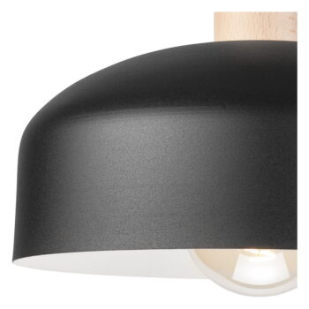 Čierne stropné svietidlo s kovovým tienidlom ø 30 cm Rina – LAMKUR – Obrázok 5