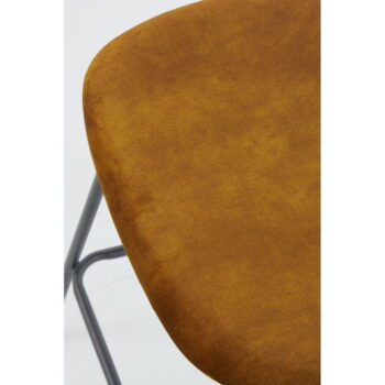 Zamatová barová stolička v horčicovej farbe 92 cm Emma - Light & Living – Obrázok 8