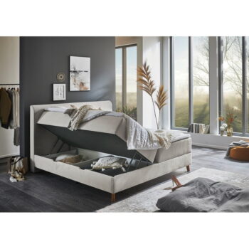 Béžová boxspring posteľ s úložným priestorom 160x200 cm Memphis - Meise Möbel - Image 10