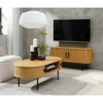 Konferenčný stolík v dekore duba v prírodnej farbe 60x120 cm Nola – Unique Furniture - Image 9
