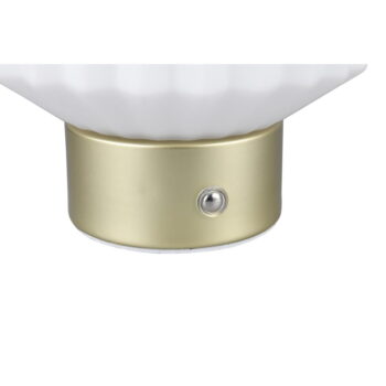 Stmievateľná LED stolová lampa v bielej a zlatej farbe so skleneným tienidlom (výška 19,5 cm) Lord – Trio - Image 4