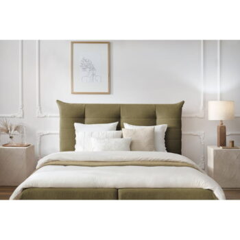 Tmavozelená čalúnená dvojlôžková posteľ s úložným priestorom s roštom 160x200 cm Clothilde – Bobochic Paris - Image 2