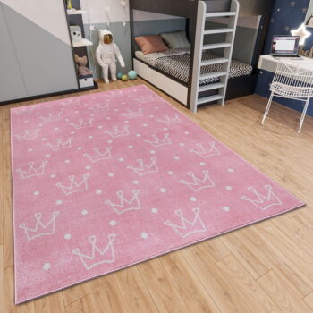 Ružový detský koberec 160x235 cm Crowns – Hanse Home - Image 2