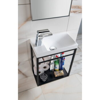 Čierny kovový závesný podstavec bez umývadla 39,5x45 cm Crest – Sapho – Obrázok 3