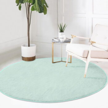 Prateľný okrúhly koberec v mentolovozelenej farbe vhodný pre robotické vysávače ø 80 cm Comfort – Mila Home - Image 2