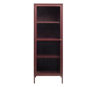 Červená kovová vitrína 58x160 cm Bronco – Unique Furniture