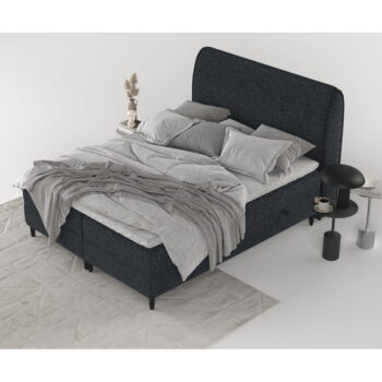 Čierna boxspring posteľ s úložným priestorom 200x200 cm Melba – Maison de Rêve - Image 7