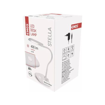 Biela LED stmievateľná stolová lampa (výška 55 cm) Stella – EMOS – Obrázok 3