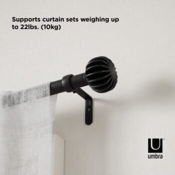 Oceľová roztiahnuteľná garniža 107 - 305 cm Finn - Umbra – Obrázok 2