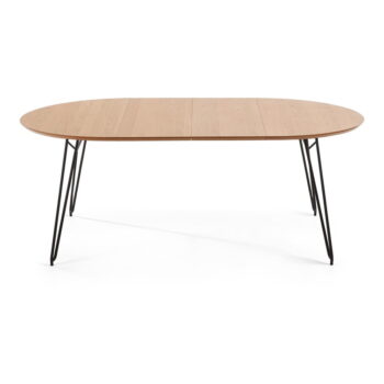 Rozkladací jedálenský stôl s doskou v dubovom dekore Kave Home Novaks, ø 120 cm - Image 4
