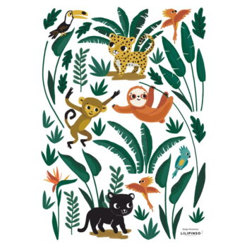 Hárok samolepiek 30x42 cm Jungle Animals – Lilipinso