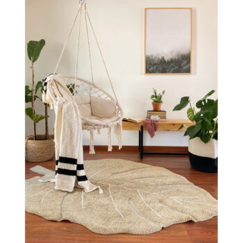Kaki prateľný ručne tkaný bavlnený detský koberec 120x180 cm Monstera Olive – Lorena Canals – Obrázok 8