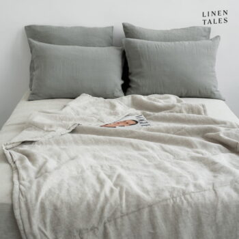 Ľanový prešívaný pléd v prírodnej farbe 200x220 cm Melange – Linen Tales – Obrázok 3