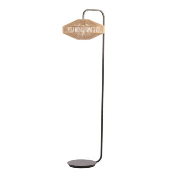 Stojacia lampa s textilným tienidlom v matnej čierno-prírodnej farbe (výška 164 cm) Lyra – Light & Living – Obrázok 3