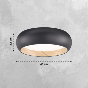 Čierne LED stmievateľné stropné svietidlo Wood – Fischer & Honsel - Image 4