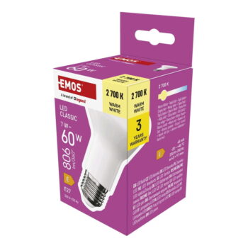 Teplá biela LED žiarovka E27, 7 W – EMOS - Image 4