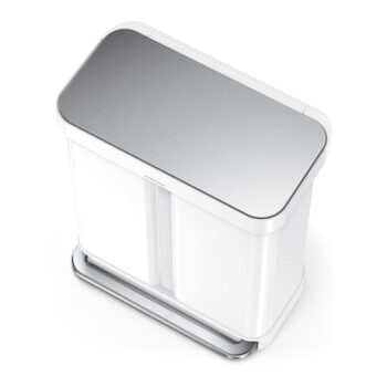 Biely nášľapný oceľový odpadkový kôš 58 l – simplehuman – Obrázok 4
