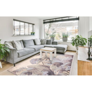 Krémovo-sivý vlnený koberec 200x300 cm Plants – Agnella – Obrázok 2