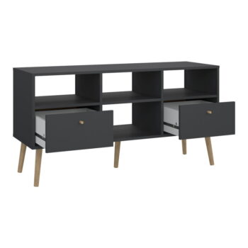 Antracitový TV stolík 117x61 cm Bodo – Tvilum – Obrázok 6
