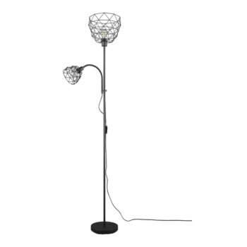 Čierna stojacia lampa s kovovým tienidlom (výška 180 cm) Haval – Trio - Image 5