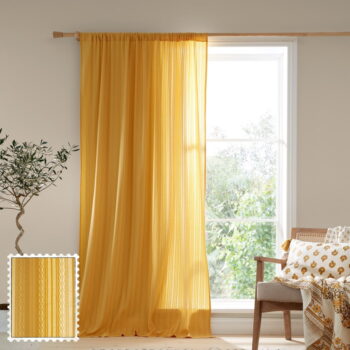 Žltá záclona 140x229 cm Zofia Broderie Anglaise – Pineapple Elephant - Image 5