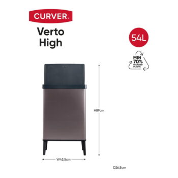 Ružový dotykový odpadkový kôš z recyklovaného plastu 54 l Verto High – Curver - Image 4
