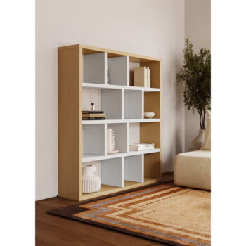 Knižnica v dekore duba v bielo-prírodnej farbe 150x159 cm Berlin – TemaHome – Obrázok 3