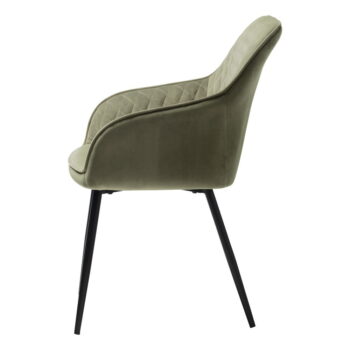 Khaki zamatová jedálenská stolička Milton – Unique Furniture - Image 3