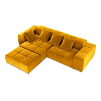 Žltá zamatová rohová pohovka (variabilná) Rome Velvet - Cosmopolitan Design - Image 3