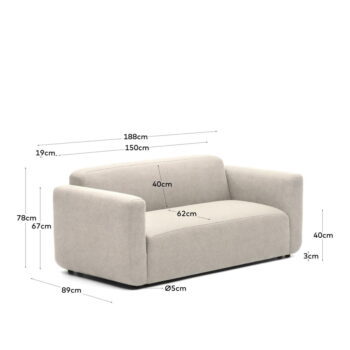 Béžová pohovka 188 cm Neom - Kave Home - Image 5