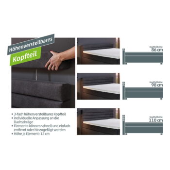 Čierna boxspring posteľ 180x200 cm Kokomo – Rojaplast - Image 4