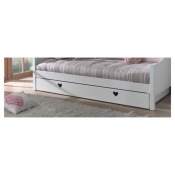 Biela detská posteľ z borovicového dreva s výsuvným lôžkom s úložným priestorom 90x200 cm AMORI – Vipack – Obrázok 5