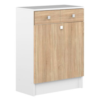 Biela nízka kúpeľňová skrinka v dekore duba 60x82 cm Combi - TemaHome - Image 2