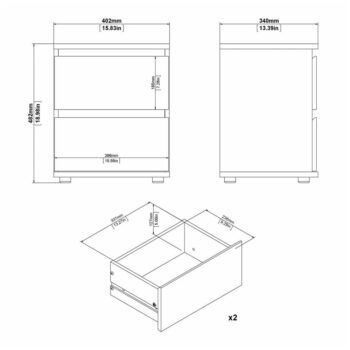 Biely nočný stolík Tvilum Nova – Obrázok 4