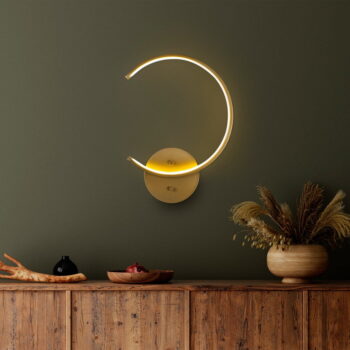 LED nástenné svietidlo v zlatej farbe ø 10 cm Moon – Opviq lights - Image 6