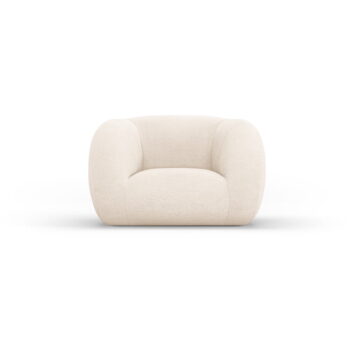 Krémové kreslo z textílie buklé Essen – Cosmopolitan Design