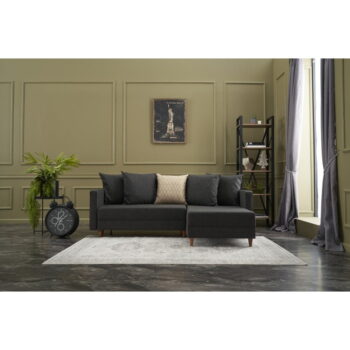 Antracitová rozkladacia rohová pohovka (pravý roh) Aydam – Balcab Home - Image 3
