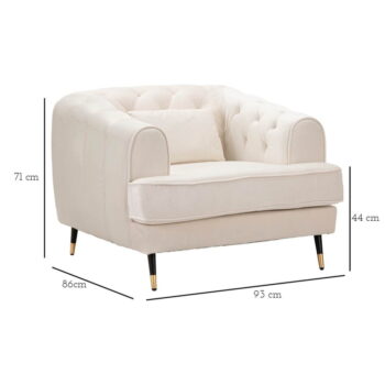 Krémové kreslo Praga – Mauro Ferretti – Obrázok 3