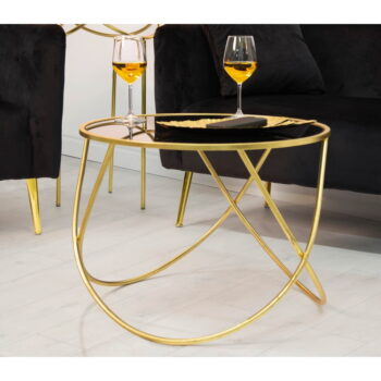 Okrúhly odkladací stolík so sklenenou doskou ø 60 cm Ring – Mauro Ferretti - Image 2