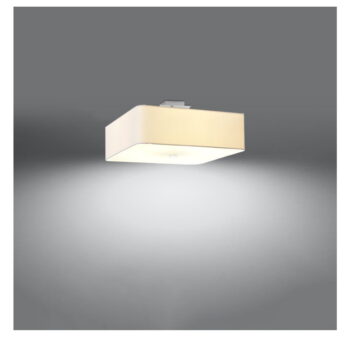 Biele stropné svietidlo so skleneno-textilným tienidlom 45x45 cm Kortez – Nice Lamps