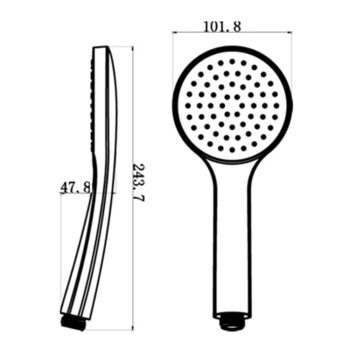 Plastová sprchová hlavica v lesklo striebornej farbe ø 10 cm – Sapho – Obrázok 2