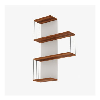 Poschodová polica v dekore borovice v bielej a prírodnej farbe 64 cm Cambel – Kalune Design - Image 3