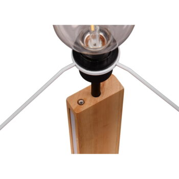 Stojacia lampa v čiernej a prírodnej farbe s textilným tienidlom (výška 150 cm) Rahul – Trio - Image 2