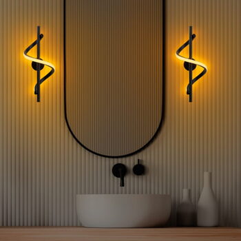 Čierne LED nástenné svietidlo ø 7 cm Likma – Opviq lights - Image 4