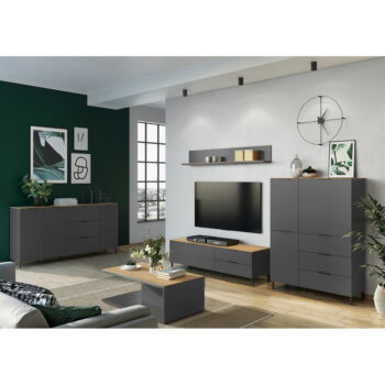 Sivý TV stolík v dekore duba 164x47 cm California - Germania – Obrázok 5