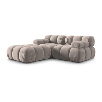 Svetlohnedá zamatová modulárna rohová pohovka (variabilná) Bellis – Micadoni - Image 3